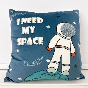 World Market "I Need My Space" Astronaut Outerspace Stars Sky Pillow 18 x 18